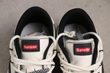 Supreme x Air Jordan 1 Low OG SP Retro Low Beige Black Basketball Shoes Unisex Sneaker