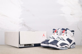 Air Jordan 6  Paris Olympics  Retro High White Deep Blue Basketball Shoes Men Sneaker