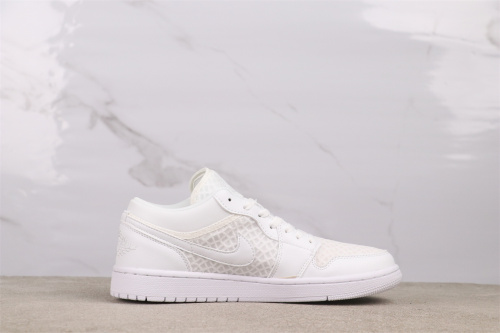 Air Jordan 1Low Retro White Mesh Basketball Shoes Unisex Sneaker