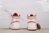 Air Jordan 1 Retro Mid White Pink Basketball Shoes Unisex Sneaker