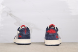 Travis Scott x Stussy x Air Jordan 1 Retro Low White Blue Basketball Shoes Unisex Sneakers