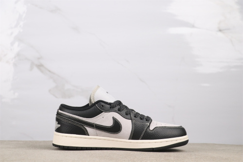 The North Face x Air Jordan 1 Low Retro Black White Basketball Shoes Unisex Sneaker