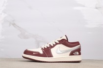 The North Face x Air Jordan 1 Low Retro Wine Red Basketball Shoes Unisex Sneaker