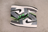 Air Jordan 1 Retro Mid White Grey Green Basketball Shoes Unisex Sneaker