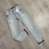 Purple Brand New Fashion Splash Ink Slimming Small Leg Elastic Jeans
