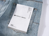 Purple Brand New Fashion Full Diamond Slim Fit Small Leg Elastic Jeans