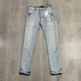 Purple Brand New Fashion Splash Ink Slimming Small Leg Elastic Jeans