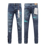 Purple Brand New Personalized Distressed Slimming Small Leg Stretch Jeans