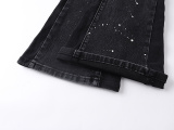 Purple Brand New Fashion Inkjet Micro Horn Elastic Jeans