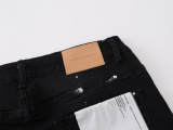 Purple Brand New Fashion Inkjet Distressed Slimming Small Leg Elastic Jeans