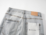 Purple Brand New Fashion Splash Ink Slimming Small Leg Elastic Jeans