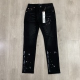 Purple Brand New Fashion Inkjet Distressed Slimming Small Leg Elastic Jeans