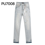 Purple Brand New Fashion Splash Ink Slimming Small Leg Elastic Jeans