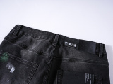 Purple Brand Fashion Inkjet Distressed Slimming Small Leg Elastic Jeans