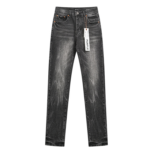 Purple Brand New Retro Slimming Small Foot Elastic Denim Pants