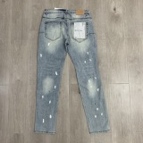 Purple Brand New Fashion Inkjet Distressed Slimming Small Leg Elastic Jeans
