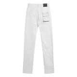 Purple Brand New Fashionable Embossed Slim Fit Small Foot Elastic Denim Pants