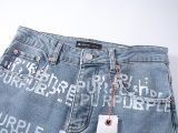 Purple Brand New Fashion Full Logo Printed Slim fit Small Leg Elastic Jeans