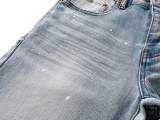 Purple Brand Fashion Inkjet Distressed Micro Horn Elastic Jeans