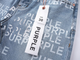 Purple Brand New Fashion Full Logo Printed Slim fit Small Leg Elastic Jeans