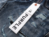 Purple Brand New Personalized Distressed Slimming Small Foot Elastic Denim Pants