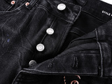 Purple Brand Fashion Inkjet Distressed Slimming Small Leg Elastic Jeans
