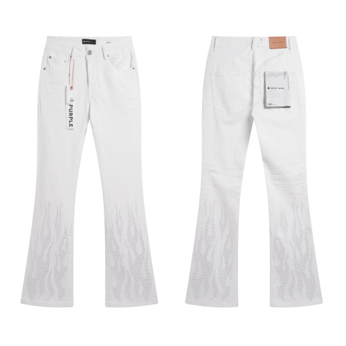 Purple Brand New Fashion Micro Horn Elastic Jeans