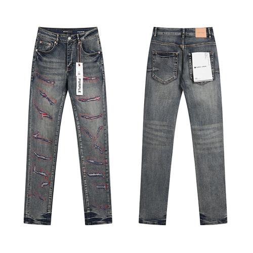 Purple Brand New Personalized Slimming Small Leg Elastic Jeans