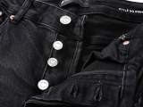 Purple Brand New Fashion Distressed Micro Horn Elastic Denim Pants