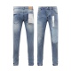 Purple Brand New Fashion Personalized Patch Slimming Small Leg Elastic Jeans