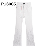 Purple Brand New Fashion Micro Horn Elastic Jeans