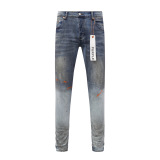 Purple Brand New Personalized Distressed Slimming Small Leg Stretch Jeans