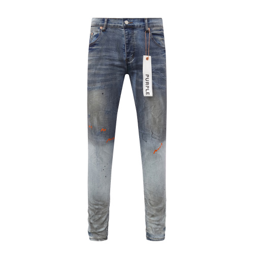 Purple Brand New Personalized Distressed Slimming Small Leg Stretch Jeans