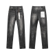 Purple Brand New Retro Slimming Small Foot Elastic Denim Pants