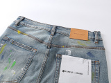 Purple Brand Fashion Inkjet Distressed Slimming Small Leg Elastic Jeans