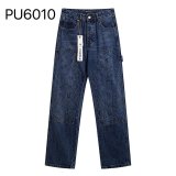 Purple Brand New Personalized Embossed Loose Straight leg Jeans