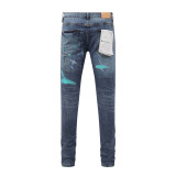 Purple Brand New Personalized Distressed Slimming Small Leg Stretch Jeans