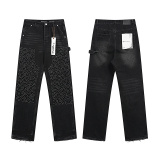 Purple Brand New Fashion Diamond Loose Straight leg Jeans