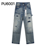 Purple Brand New Fashion Distressed Casual Straight leg Jeans