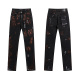Purple Brand New Retro Graffiti Slimming Small Leg Elastic Jeans