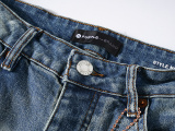 Purple Brand New Fashion Distressed Casual Straight leg Jeans