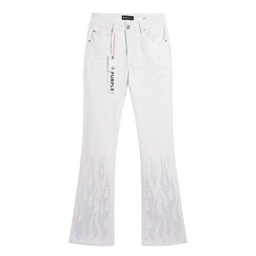 Purple Brand New Fashion Micro Horn Elastic Jeans