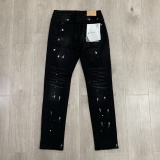 Purple Brand New Fashion Inkjet Distressed Slimming Small Leg Elastic Jeans
