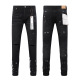 Purple Brand New Fashion Inkjet Distressed Slimming Small Leg Elastic Jeans