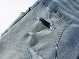 Purple Brand New Fashion Distressed Casual Straight leg Jeans