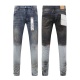 Purple Brand New Personalized Distressed Slimming Small Leg Stretch Jeans