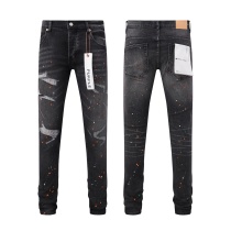Purple Brand New Fashion Inkjet Distressed Slimming Small Leg Elastic Jeans