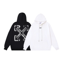 Off White Fashion Checkered Arrow Printed Hoodie Couple Casual Loose Sweatshirt