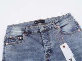 Purple Brand New Fashion Ink Splashed Distressed Slimming Small Leg Jeans 