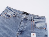 Purple Brand Fashion Color Splashed Distressed Slimming Small Leg Jeans
